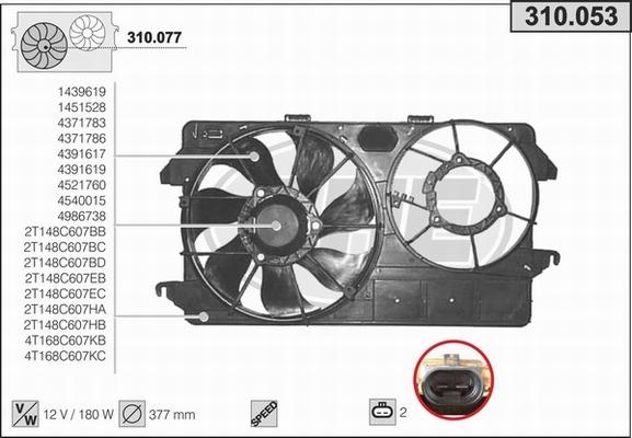 AHE 310.053 - Ventola, Raffreddamento motore www.autoricambi360.it