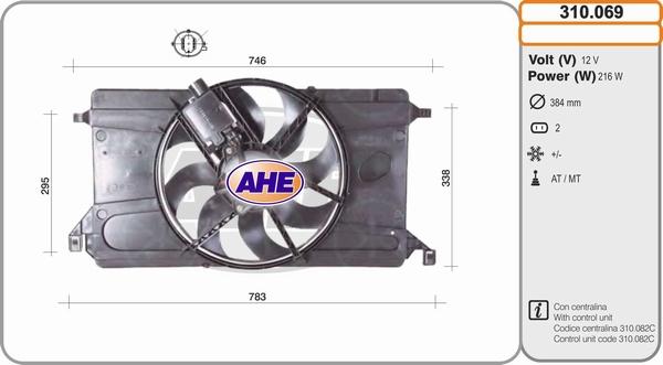 AHE 310.069 - Ventola, Raffreddamento motore www.autoricambi360.it