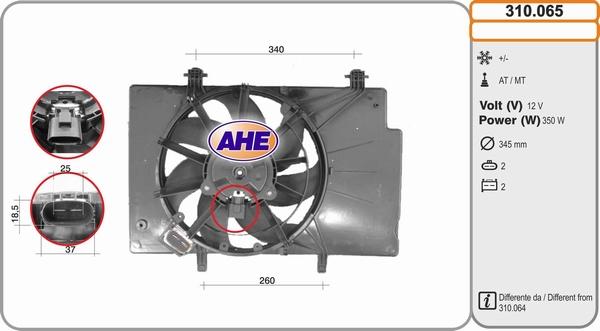 AHE 310.065 - Ventola, Raffreddamento motore www.autoricambi360.it