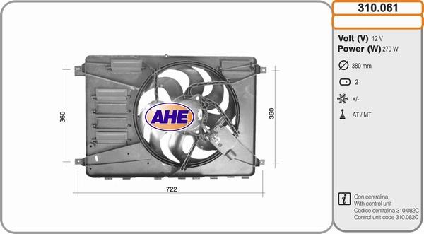 AHE 310.061 - Ventola, Raffreddamento motore www.autoricambi360.it