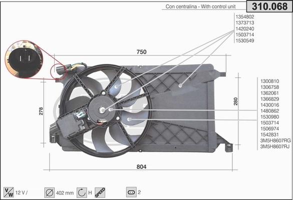 AHE 310.068 - Ventola, Raffreddamento motore www.autoricambi360.it