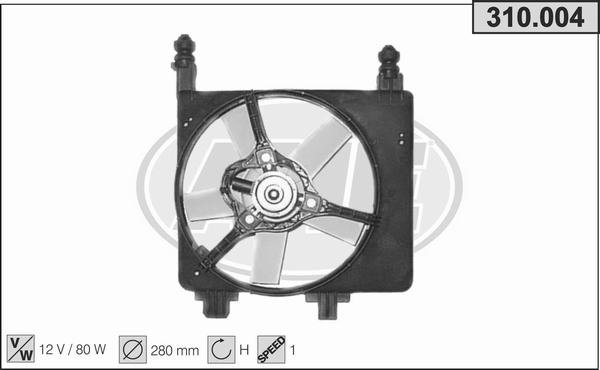 AHE 310.004 - Ventola, Raffreddamento motore www.autoricambi360.it