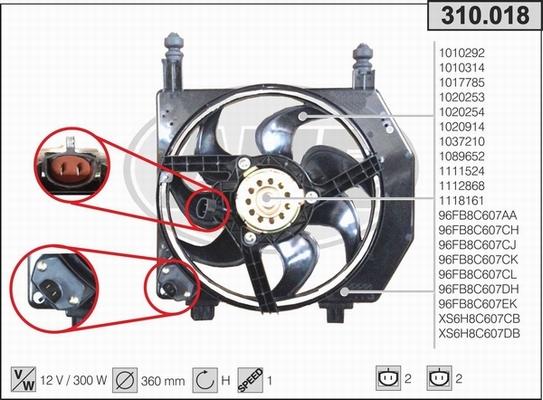 AHE 310.018 - Ventola, Raffreddamento motore www.autoricambi360.it