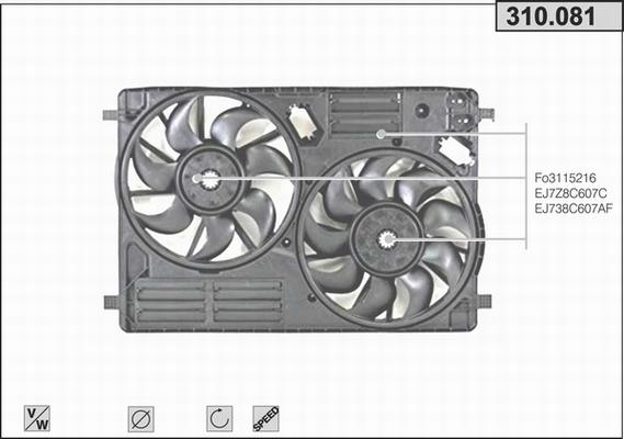 AHE 310.081 - Ventola, Raffreddamento motore www.autoricambi360.it