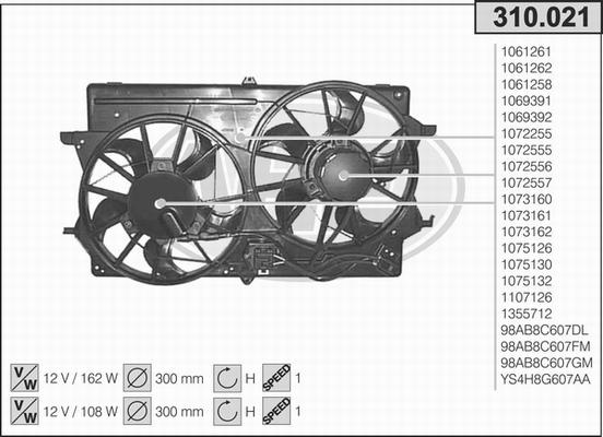 AHE 310.021 - Ventola, Raffreddamento motore www.autoricambi360.it