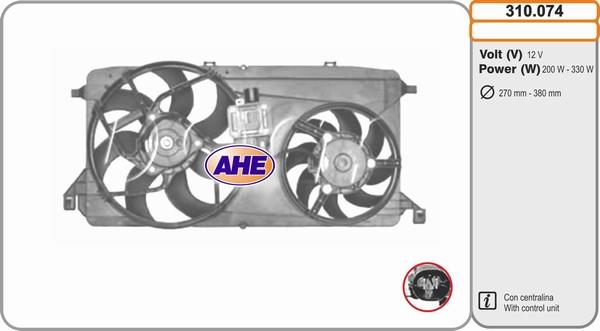 AHE 310.074 - Ventola, Raffreddamento motore www.autoricambi360.it