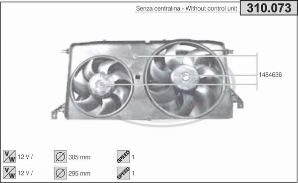 AHE 310.073 - Ventola, Raffreddamento motore www.autoricambi360.it