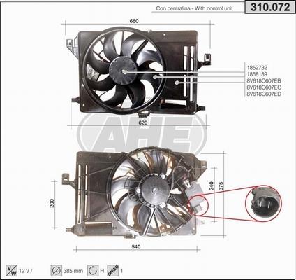 AHE 310.072 - Ventola, Raffreddamento motore www.autoricambi360.it