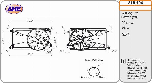AHE 310.104 - Ventola, Raffreddamento motore www.autoricambi360.it