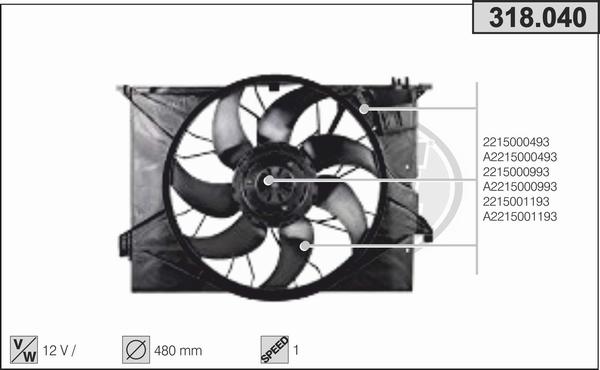 AHE 318.040 - Ventola, Raffreddamento motore www.autoricambi360.it