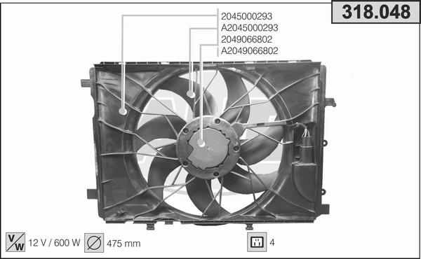 AHE 318.048 - Ventola, Raffreddamento motore www.autoricambi360.it