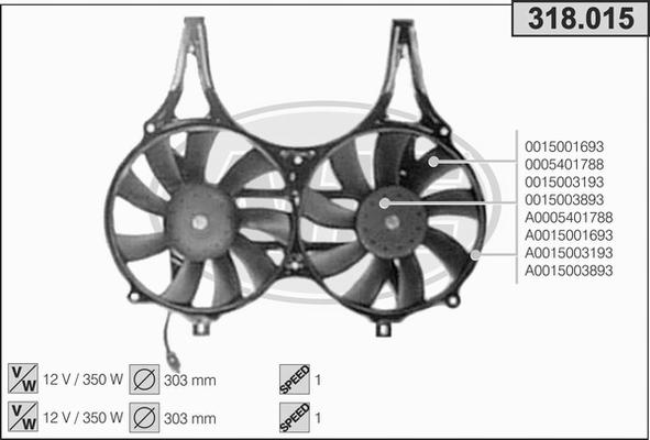 AHE 318.015 - Ventola, Raffreddamento motore www.autoricambi360.it