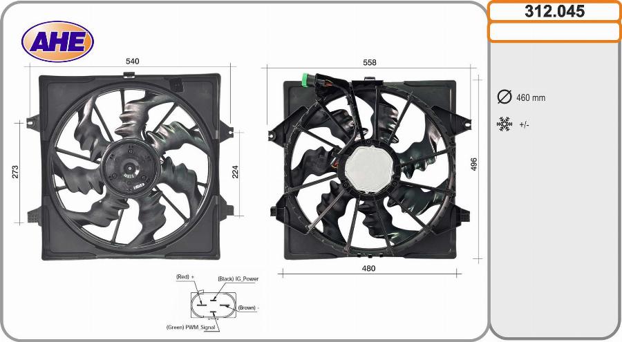 AHE 312.045 - Ventola, Raffreddamento motore www.autoricambi360.it