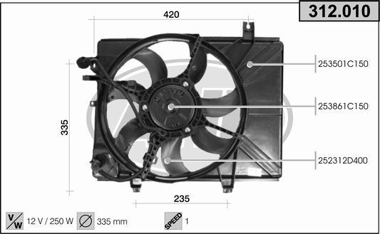 AHE 312.010 - Ventola, Raffreddamento motore www.autoricambi360.it