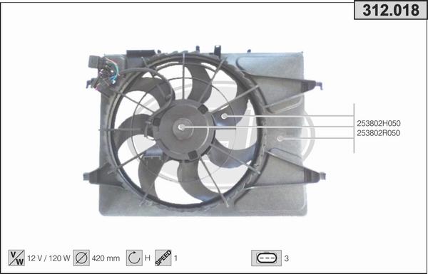 AHE 312.018 - Ventola, Raffreddamento motore www.autoricambi360.it
