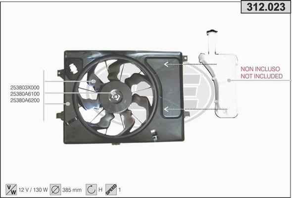 AHE 312.023 - Ventola, Raffreddamento motore www.autoricambi360.it