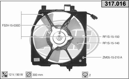 AHE 317.016 - Ventola, Raffreddamento motore www.autoricambi360.it