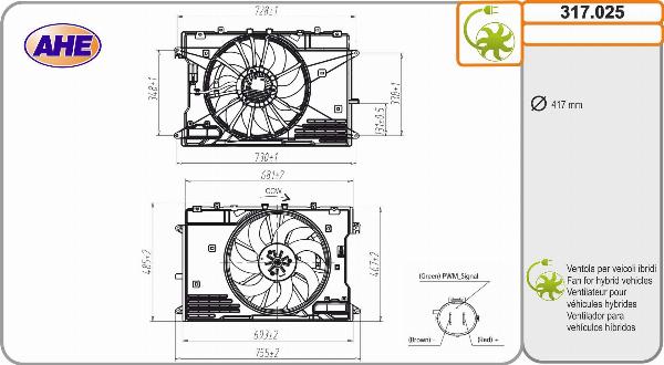 AHE 317.025 - Ventola, Raffreddamento motore www.autoricambi360.it