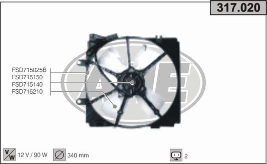 AHE 317.020 - Ventola, Raffreddamento motore www.autoricambi360.it