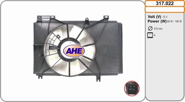 AHE 317.022 - Ventola, Raffreddamento motore www.autoricambi360.it
