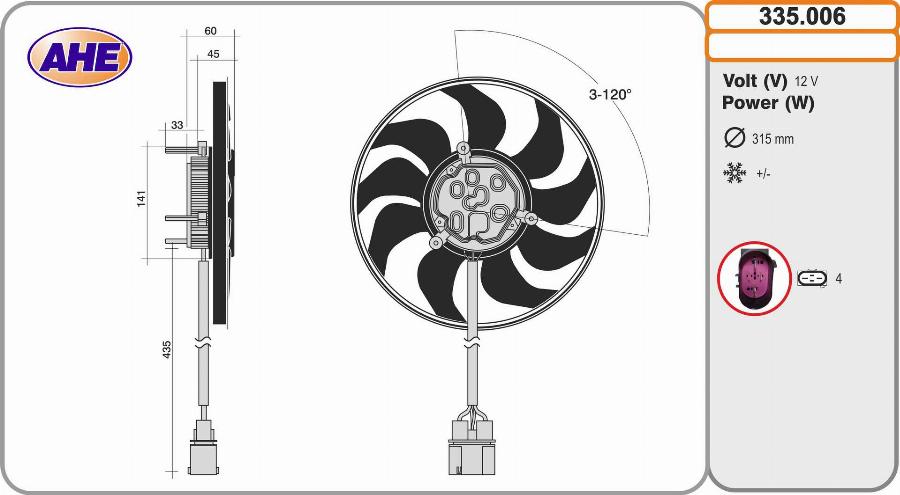 AHE 335.006 - Ventola, Raffreddamento motore www.autoricambi360.it