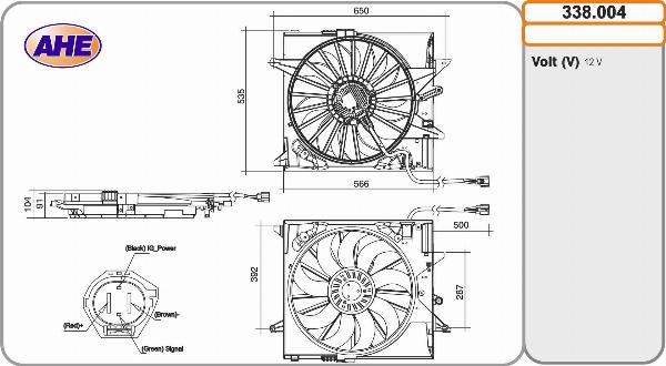 AHE 338.004 - Ventola, Raffreddamento motore www.autoricambi360.it