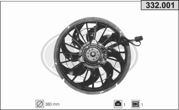 AHE 332.001 - Ventola, Raffreddamento motore www.autoricambi360.it