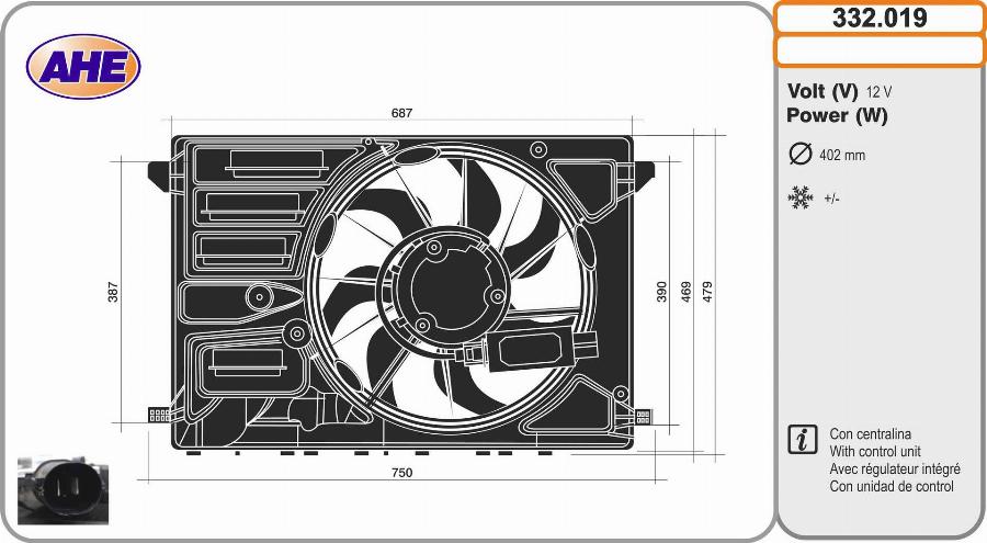 AHE 332.019 - Ventola, Raffreddamento motore www.autoricambi360.it