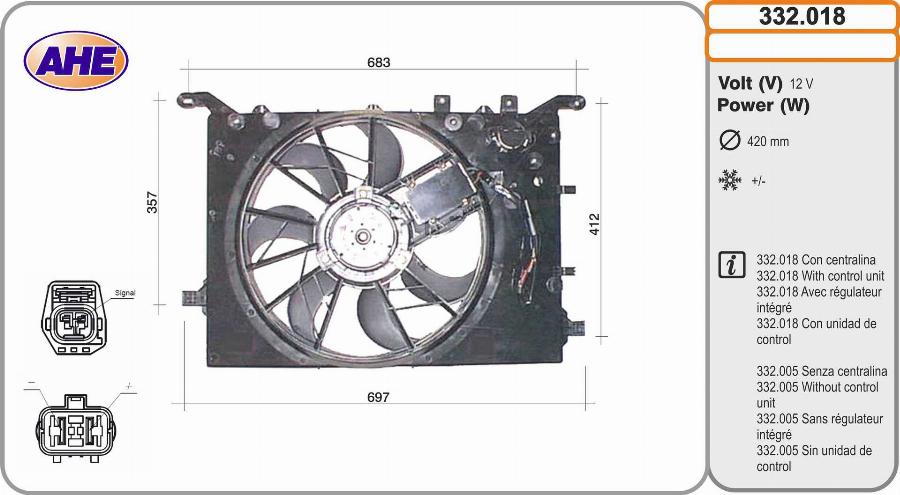 AHE 332.018 - Ventola, Raffreddamento motore www.autoricambi360.it