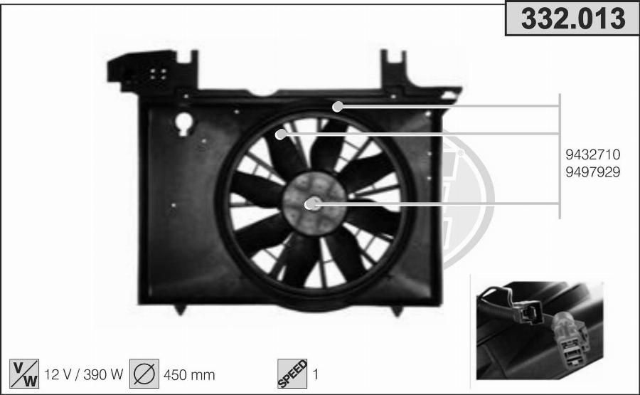 AHE 332.013 - Ventola, Raffreddamento motore www.autoricambi360.it