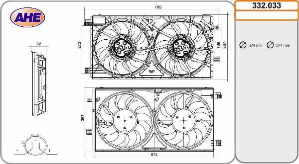 AHE 332.033 - Ventola, Raffreddamento motore www.autoricambi360.it