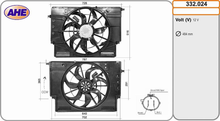 AHE 332.024 - Ventola, Raffreddamento motore www.autoricambi360.it