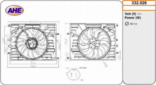 AHE 332.026 - Ventola, Raffreddamento motore www.autoricambi360.it