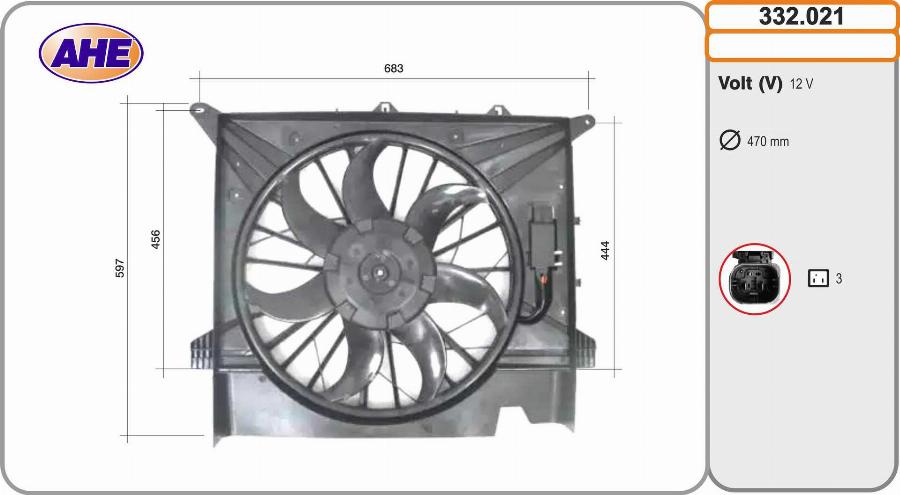 AHE 332.021 - Ventola, Raffreddamento motore www.autoricambi360.it