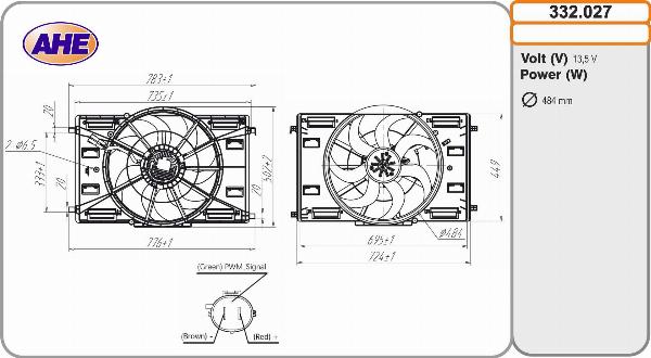 AHE 332.027 - Ventola, Raffreddamento motore www.autoricambi360.it