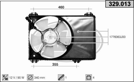 AHE 329.013 - Ventola, Raffreddamento motore www.autoricambi360.it