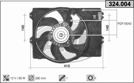 AHE 324.004 - Ventola, Raffreddamento motore www.autoricambi360.it