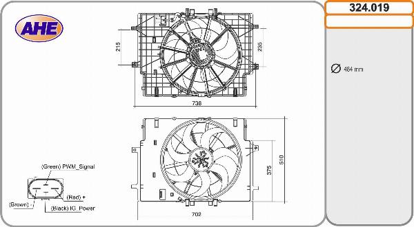 AHE 324.019 - Ventola, Raffreddamento motore www.autoricambi360.it