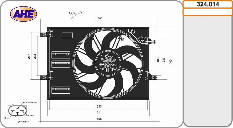 AHE 324.014 - Ventola, Raffreddamento motore www.autoricambi360.it