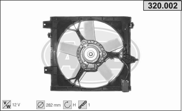 AHE 320.002 - Ventola, Raffreddamento motore www.autoricambi360.it