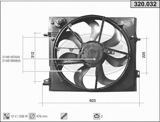 AHE 320.032 - Ventola, Raffreddamento motore www.autoricambi360.it