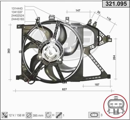 AHE 321.095 - Ventola, Raffreddamento motore www.autoricambi360.it