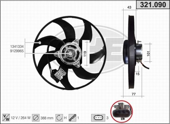 AHE 321.090 - Ventola, Raffreddamento motore www.autoricambi360.it