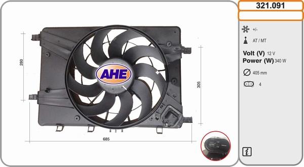 AHE 321.091 - Ventola, Raffreddamento motore www.autoricambi360.it