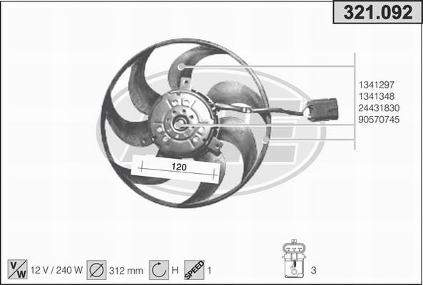 AHE 321.092 - Ventola, Raffreddamento motore www.autoricambi360.it