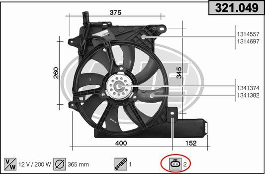 AHE 321.049 - Ventola, Raffreddamento motore www.autoricambi360.it