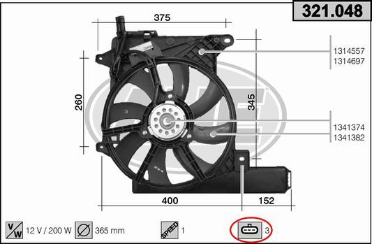 AHE 321.048 - Ventola, Raffreddamento motore www.autoricambi360.it
