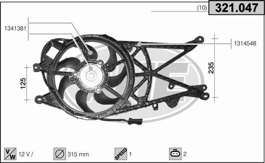 AHE 321.047 - Ventola, Raffreddamento motore www.autoricambi360.it