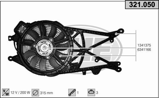 AHE 321.050 - Ventola, Raffreddamento motore www.autoricambi360.it
