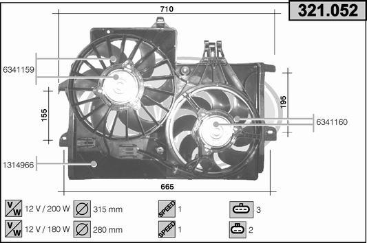 AHE 321.052 - Ventola, Raffreddamento motore www.autoricambi360.it